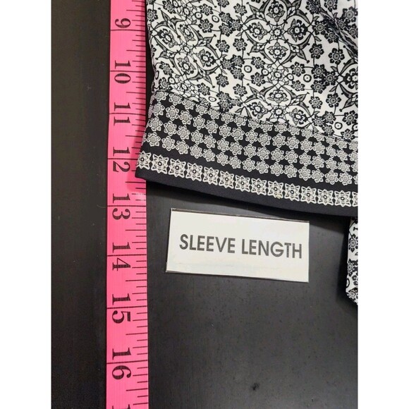 Max Studio Womens Large Black Open Cardigan Floral Mandala Oriental Cover Up - Picture 13 of 14